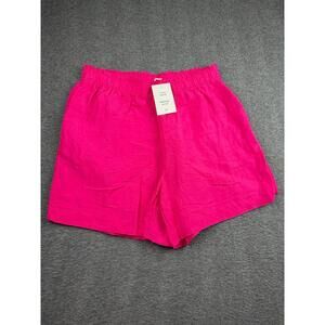 H&M NEW Linen Blend Casual Women's Shorts Size Large Pink